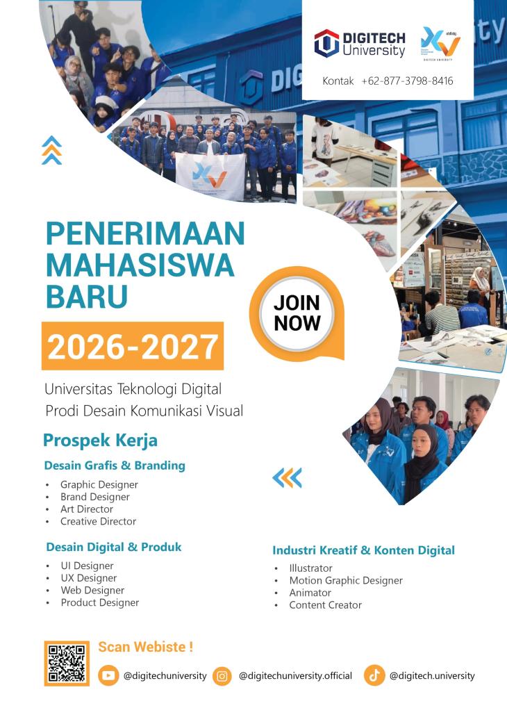 Penerimaan Mahasiswa Baru Program Studi S1 Desain Komunikasi Visual (DKV) Universitas Teknologi Digital
